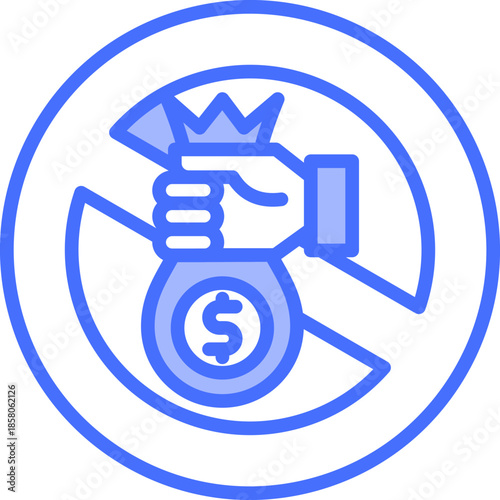 Anti Corruption blue icon