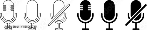 Set of microphone icons