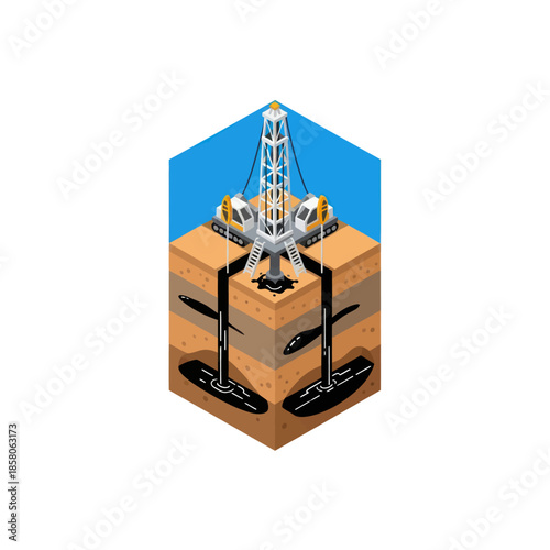 Oil Rig Extraction Equipment on Land.