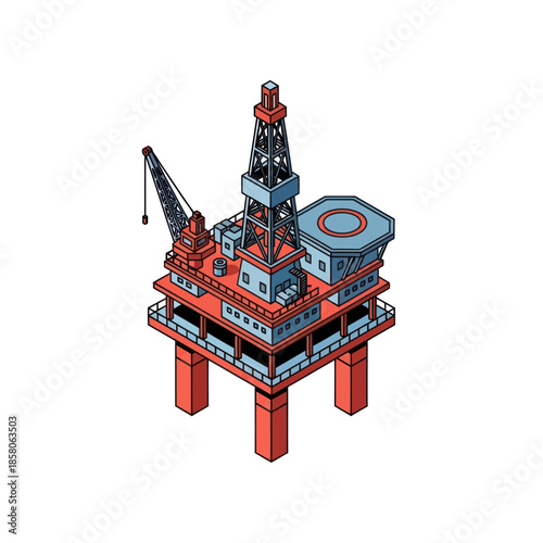 Offshore Oil Rig Platform Structure.