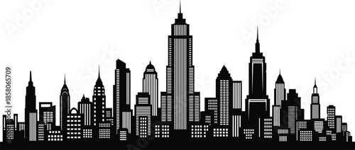 Nuremberg Germany city skyline silhouette vector illustration, featuring historic castle, cathedrals, TV tower, and urban landmarks, isolated black cityscape design for SEO