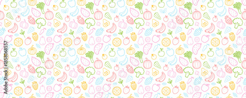 fresh fruits seamless pattern 004 - 1