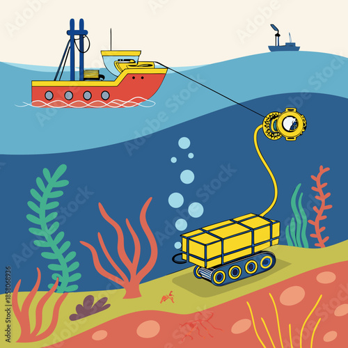 Underwater Exploration Robot and Research Vessel