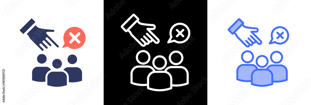 Fototapeta premium Anti Discrimination triple icon