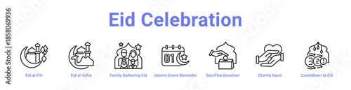 Eid Celebration Icon Banner and Collection
