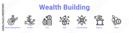 Wealth Building Icon Banner and Collection