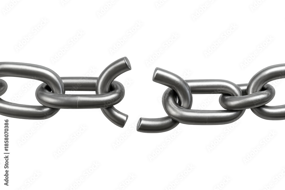 Fototapeta premium Broken chain link representing freedom and liberation concept