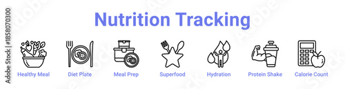 -Nutrition Tracking Icon Banner and Collection