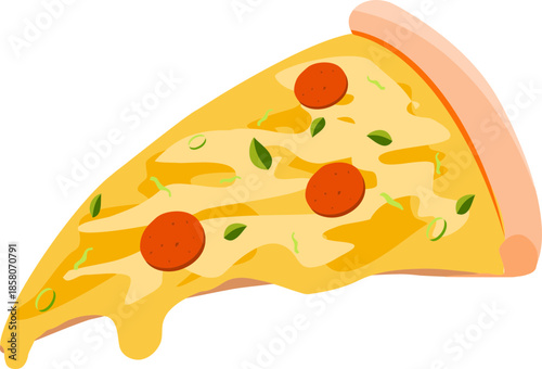 Slice of Pizza with Toppings.