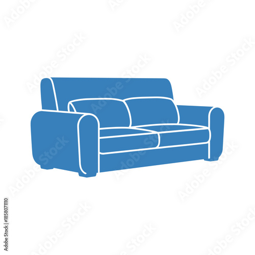 Modern blue sofa Vector