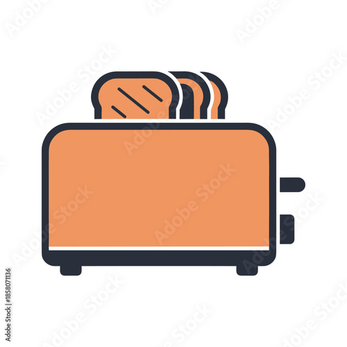 Toasted bread in toaster Vector