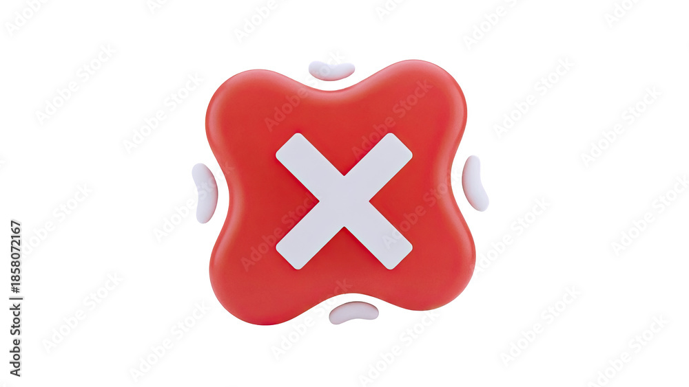 Obraz premium 3D Red Cross Mark Icon