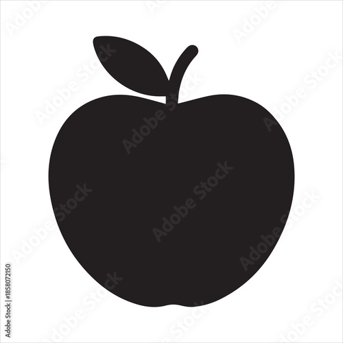 Apple Silhouette Icon Vector Illustration