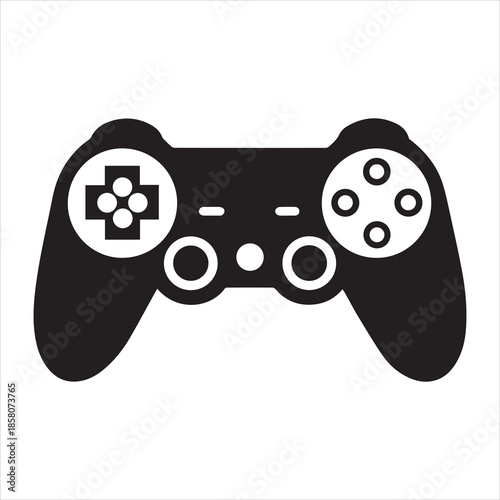 game controller silhouette vector illustration black