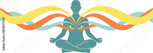 Meditating figure waves