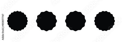 Blank promotional sale stickers. Black starburst set for Special offer, price tag, Promotional sale sticker, discount tags, and quality marks. Vector illustration isolated on white background.