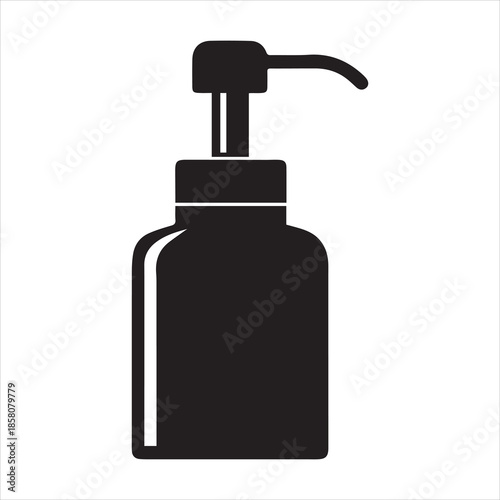 pump bottle dispenser silhouette vector illustration