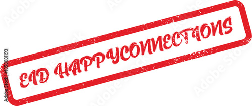 Eid Happy Connections red aged rubber stamp sign for festive holiday greetings and relationships