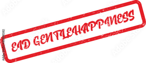 Vintage Style Red Grunge Rubber Stamp with Eid Gentlehappiness Message for Joyful Occasions