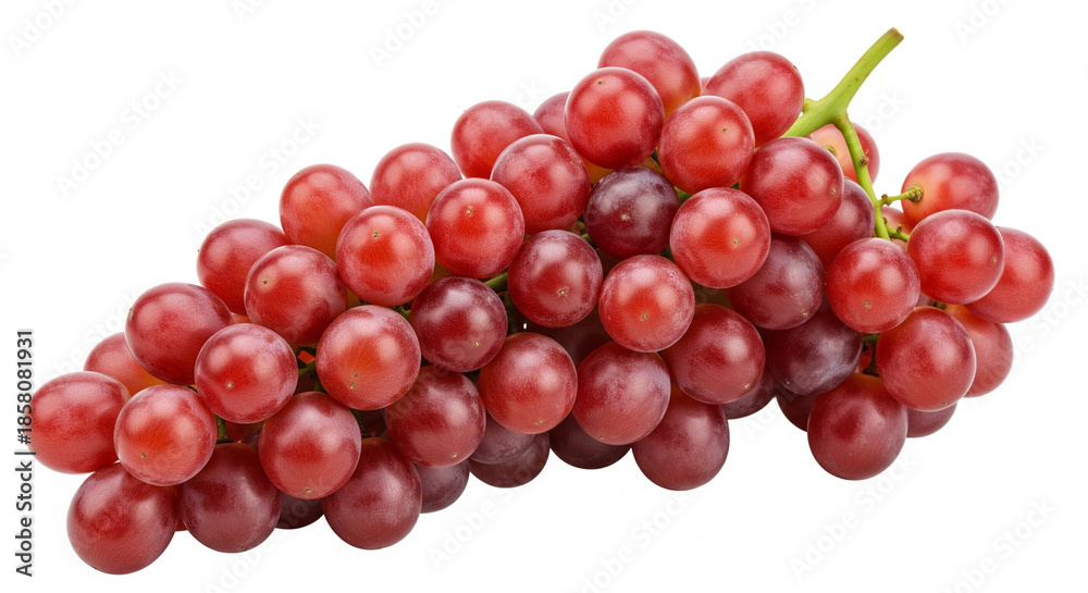 Fototapeta premium Luscious Red Grapes: A vibrant cluster of ripe red grapes, bursting with freshness and flavor, inviting the viewer to savor the delicious essence of nature's bounty.