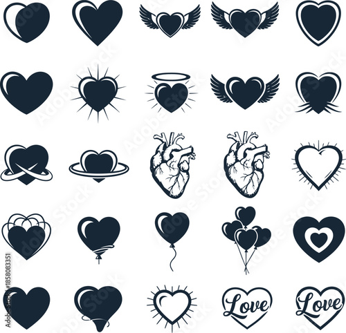 heart icons set