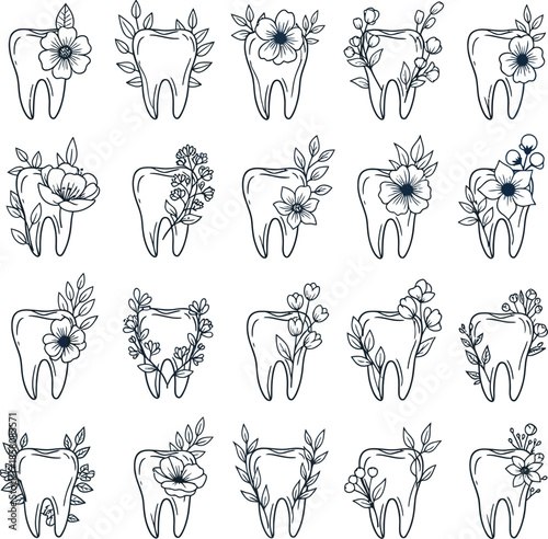 set of dental icons