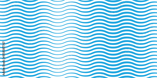 Curved wave lines pattern on white background. Wave striped lines pattern for backdrop and wallpaper template. Simple curved lines with repeat stripes texture. Striped background.