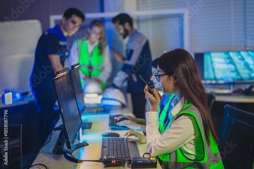 Engineers Coordinating Real Time Monitoring, Digital Site Plans, and Emergency Response