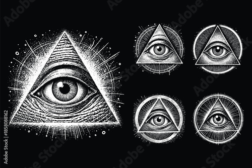 Set Bundle Hand Drawn Gold Fish Aquatic Black White Vintage Dark Art for Tattoo and Clothing illustration