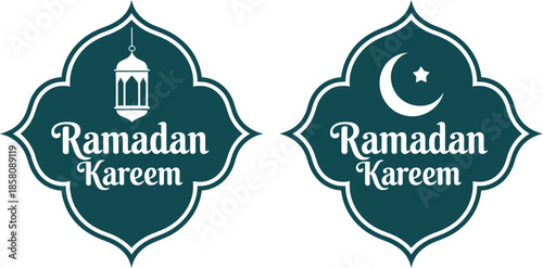 Ramadan Kareem Islamic decorative with lantern and crescent moon
