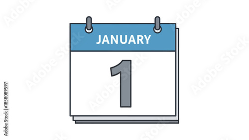 Calendar Page Showing January First Day.