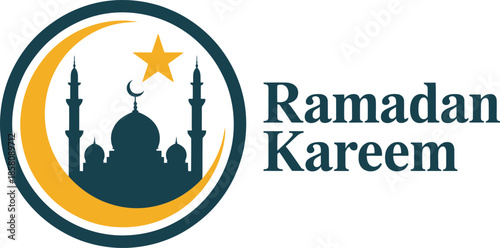 Ramadan Kareem mosque crescent star