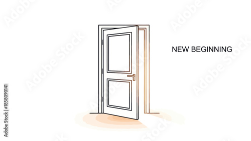 Open Door New Beginning Concept.
