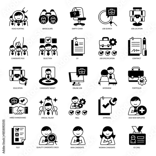 Hiring and Recruitment Human Resources Solid Icon