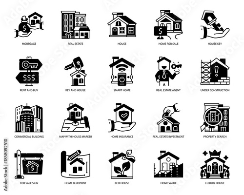 Real Estate Property Business Solid Icon