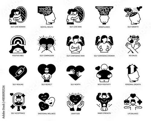 Self Love Mental Health Wellness Solid Icon