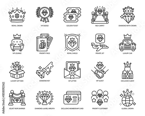 VIP Access Premium Service Line Icon