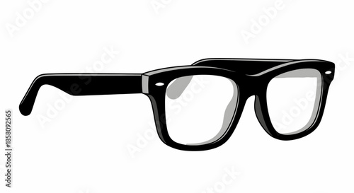 Classic Black Rectangular Frame Eyeglasses with Clear Lenses.