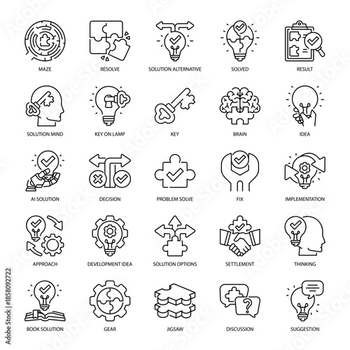 Problem Solving and Decision Making Line Icon
