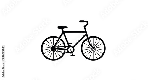 Classic Black Bicycle Silhouette Graphic Design.