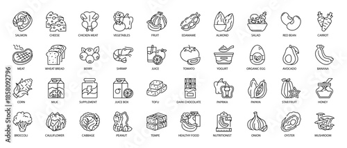 Nutrition and Healthy Eating Line Icon Pack