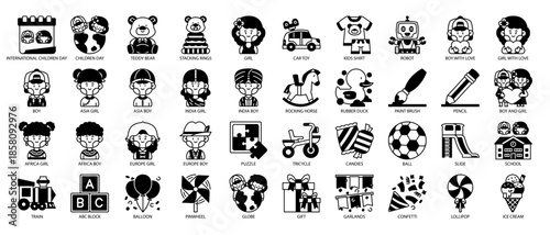 Children Day Solid Icon Pack