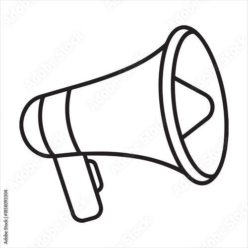 megaphone icon vector line art on transparent background