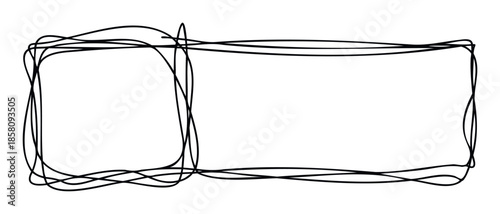 Hand drawn scribble border with an uneven chaotic line style creating a unique frame perfect for informal messages, creative presentations, or engaging social media layouts.