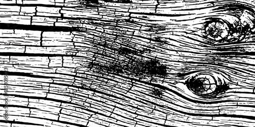 A weathered brown timber plank texture features a vintage grunge pattern on a natural old wood surface, creating a rough and dirty weathered board background perfect for rustic design