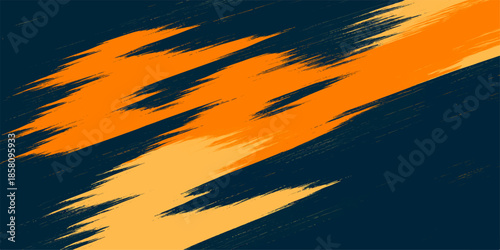 Abstract vector illustration of a dramatic sunset sky with fire orange and red clouds over a beautiful evening landscape at dawn