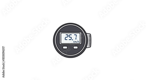 Digital Speedometer Displaying 257 km-h with Buttons.