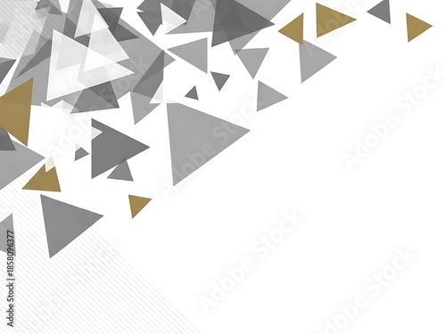 Geometric shapes in grey and gold on white background