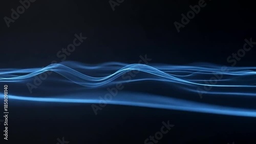 Dynamic blue waves flowing across dark background in mesmerizing motion
