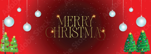 Flyer of Merry Christmas with snowflake, Christmas tree, snowball, like decorative element's, 25th December Christmas banner for your design, can be used in invitation, greetings, promotion, sale